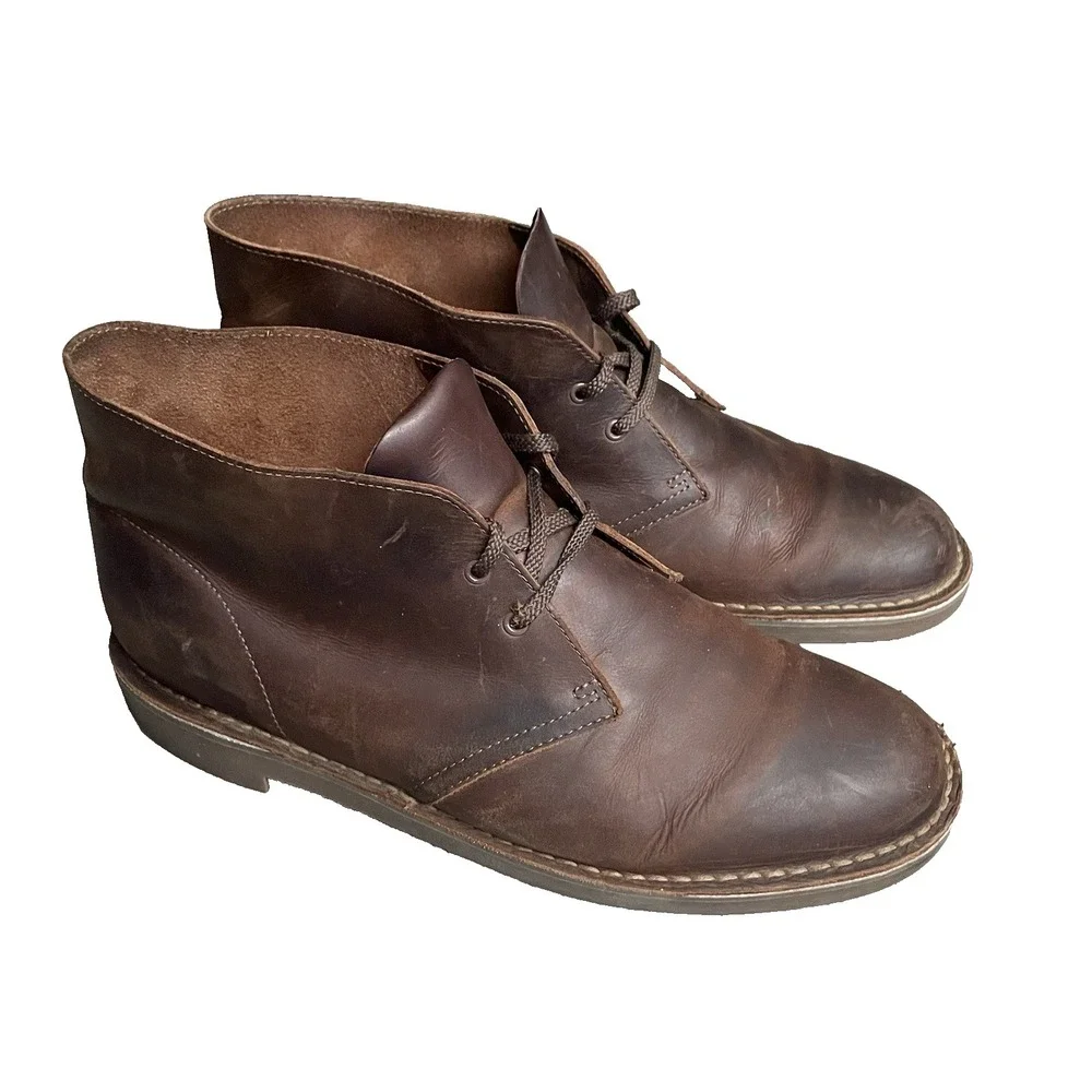 Clarks‎ Collection Men's Brown Leather Chukka Boots Size 11M